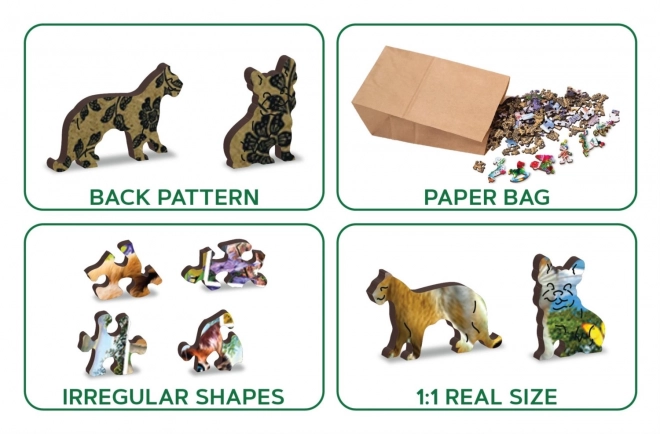Drvene puzzle s figuricama - razglednica sa životinjama