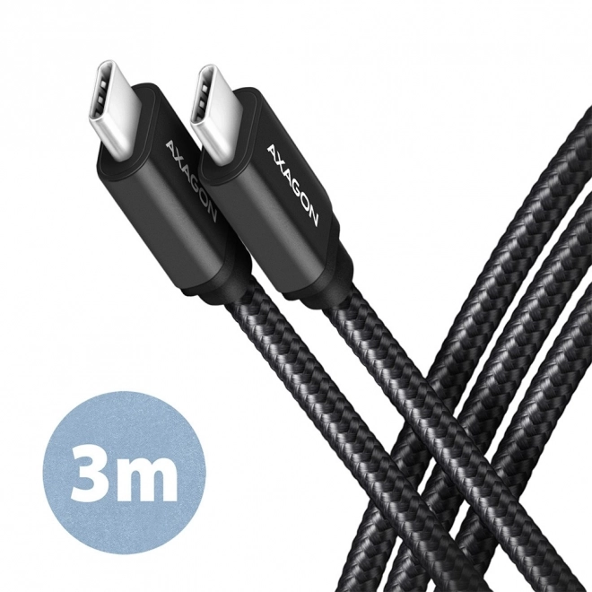 USB-C na USB-C kabel 3m, Isporuka Snage 60W, savitljiv opleten