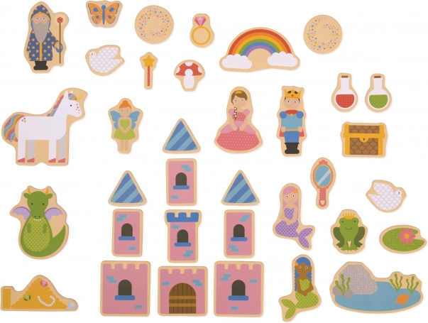 Bigjigs Toys bajkoviti drveni magneti – set od 35 kom