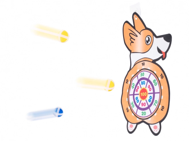 Dječja igra Corgi meta sa suhim lopticama