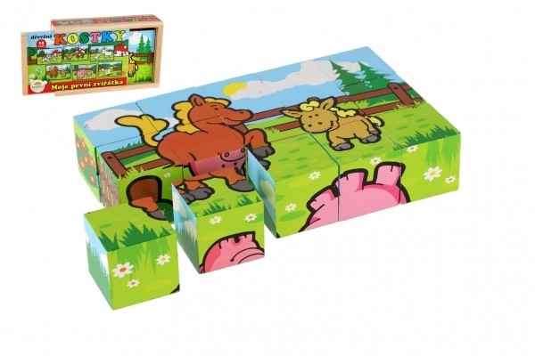 Drvene kocke Moje prve životinje 15 kom