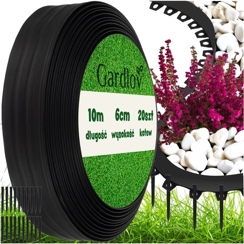 Vrtni rubnjak 6 cm x 10 m crni