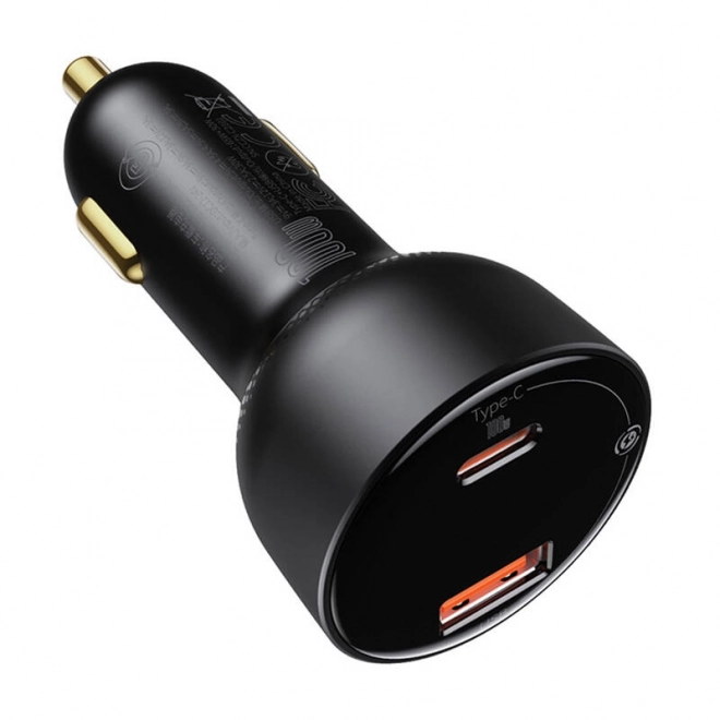 Brzi punjač za auto Baseus USB i USB-C 100W crna