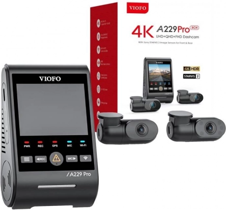Viofo A229 Pro 3CH 4K WiFi GPS autokamera