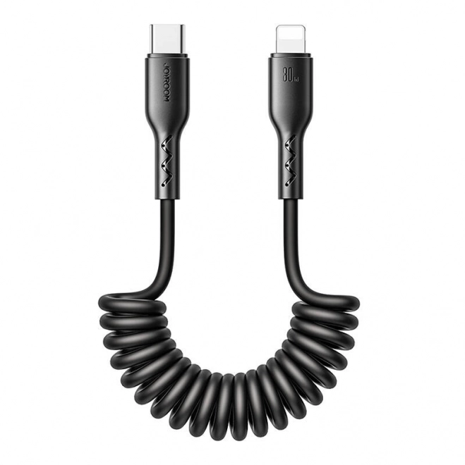 Brzi punjač za auto Joyroom Type-C na Lightning serije Easy-Travel 30W 1,5 m, spiralni (crni)