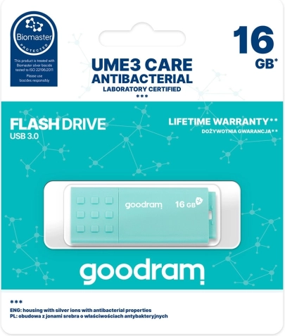 USB flash disk GOODRAM UME3 Care 16 GB (USB 3.0) antibakterijski