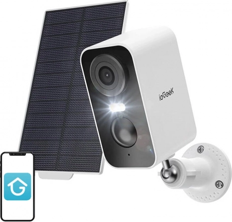 Bežična Wi‑Fi vanjska kamera 3MP ieGeek ZS‑GX3S sa solarnim panelom, bijela