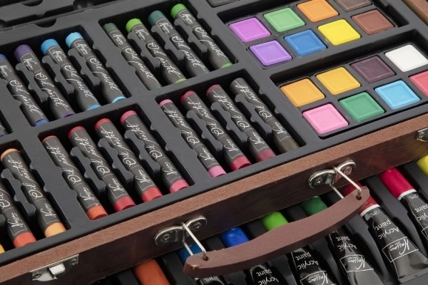 Set za slikanje - Art box kreativni set od 103 komada u drvenom kovčegu u kutiji 39x27x9 cm