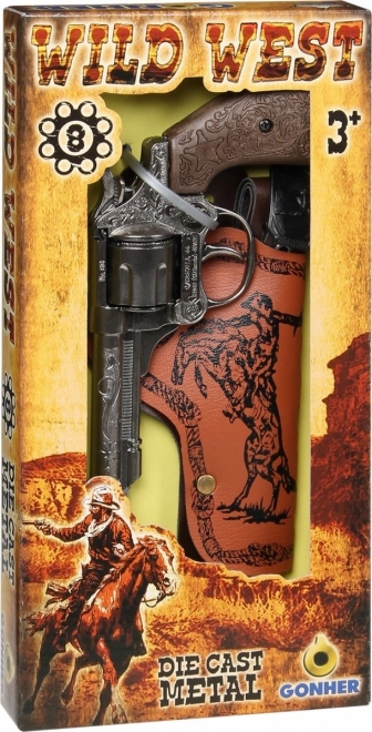 Metalni metalni revolver kaubojski s futrolom 8 metaka Gonher