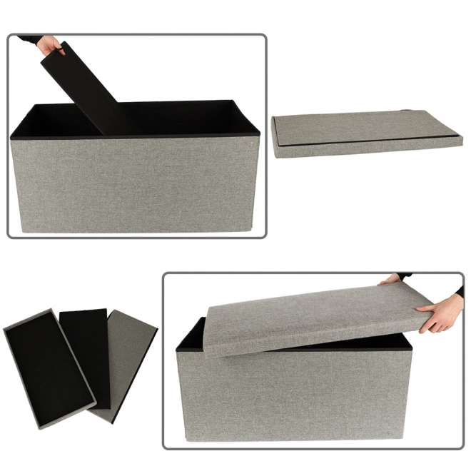 Sivi sklopivi spremišni puf 76x38x38 cm