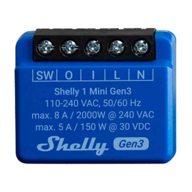 Upravljač Shelly 1 Mini Gen3 s Wi‑Fi i Bluetoothom