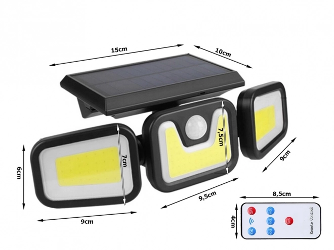 Solarna ulična lampa s senzorom kretanja i daljinskim upravljačem