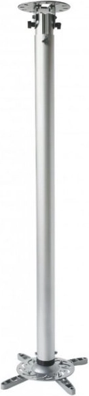 Stropni nosač za projektor, podesiva duljina 110–190 cm, nosivost 15 kg, srebrni