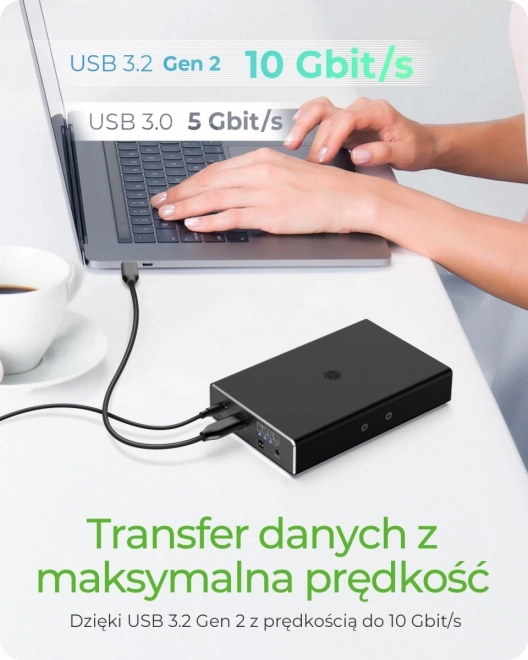 Vanjsko RAID kućište IB-RD2253-C31 za 2,5 SATA HDD na USB 3.2 Gen 2, RAID 0,1, JEDAN, VELIKI
