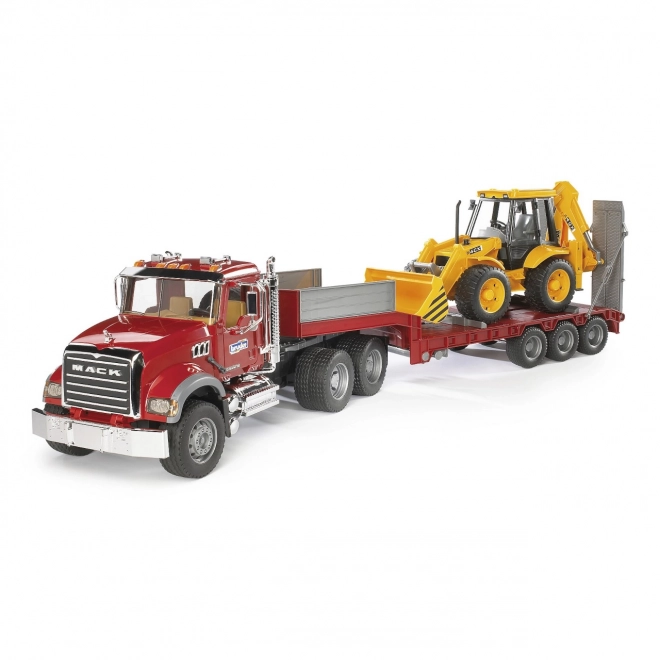 Bruder kamion MACK Granit s poluprikolicom i traktor JCB