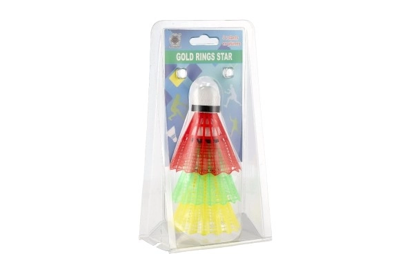 Loptice/Košarice za badminton šarene plastične 3 komada na kartici 11x21cm