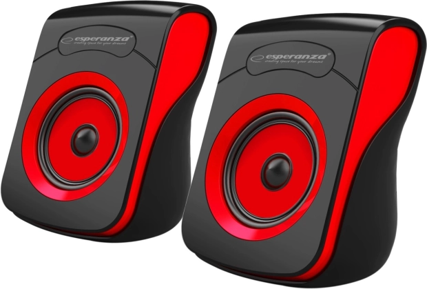 USB zvučnici 2.0 FLAMENCO crno‑crveni