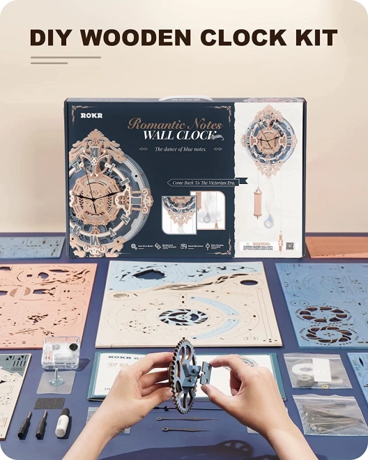RoboTime 3D drvene mehaničke puzzle - Zidni sat