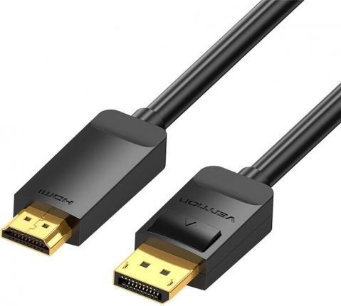 DisplayPort 1.2 na HDMI 1.4 kabel Vention HAGBH 2 m, 4K 30 Hz (crni)