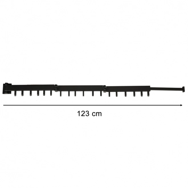 Zidni sklopivi stalak za rublje crni 123 cm