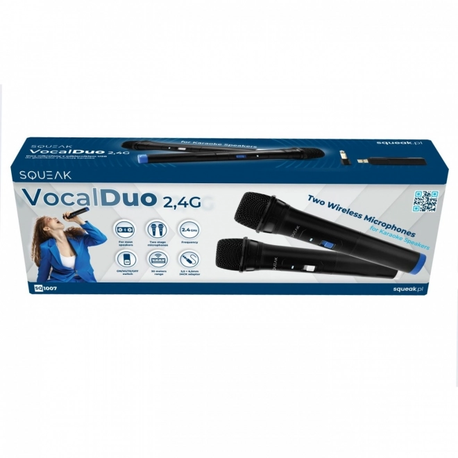 Set mikrofona za karaoke VocalDuo s dosegom od 30m