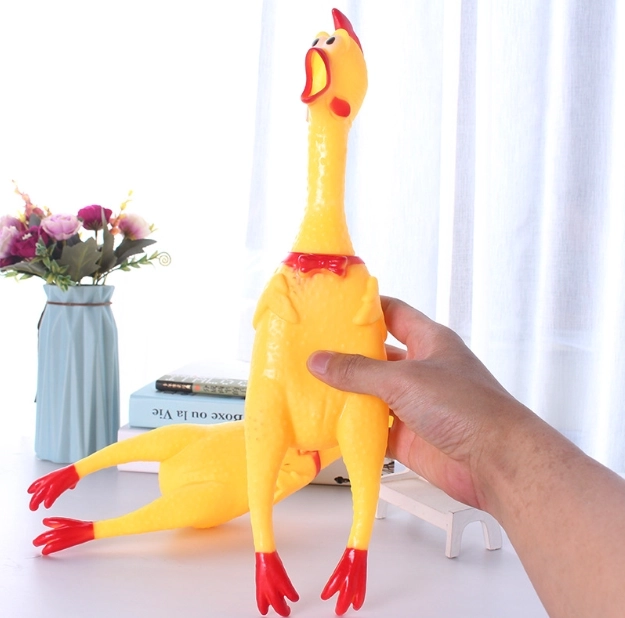 Piskajuća igračka za pse - piletina, 16 cm