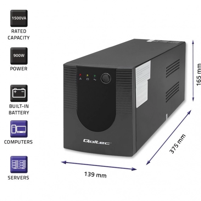 Rezervno napajanje UPS Qoltec 1500VA 900W