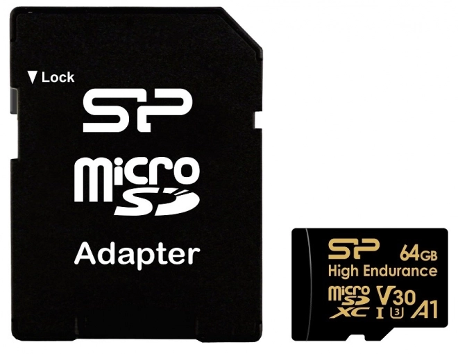 Memorijska kartica microSDXC High Endurance 64GB V30 UHS-1 U3 A1 24/7 + microSD-SD ADAPTER