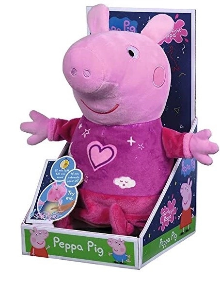 Peppa Pig 2u1 plišani jastučić za uspavljivanje, svira + svjetlo, ružičasti, 25 cm