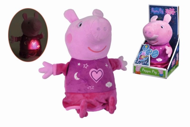 Peppa Pig 2u1 plišani jastučić za uspavljivanje, svira + svjetlo, ružičasti, 25 cm