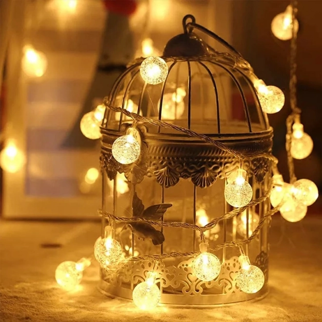 Božićna rasvjeta loptice 100 LED, topla bijela, 10m