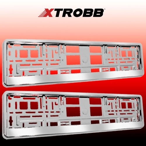 Set 2 srebrnih okvira za registarske pločice XTROBB