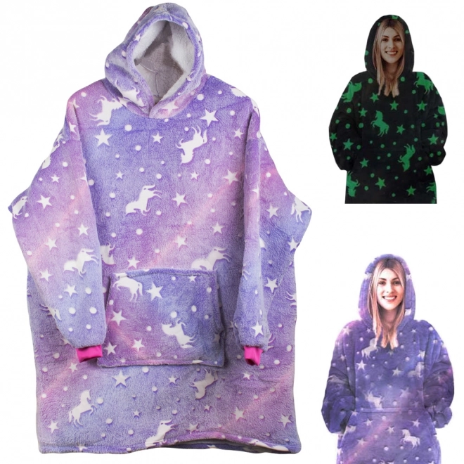 Topla oversize deka-hoodie s gustom flisom