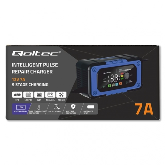Inteligentni punjač baterija Qoltec s funkcijom popravka 12V 7A LED 4 načina