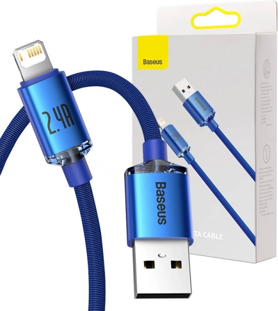 Baseus Crystal Shine kabel USB na Lightning 2,4 A 1,2 m – Plava