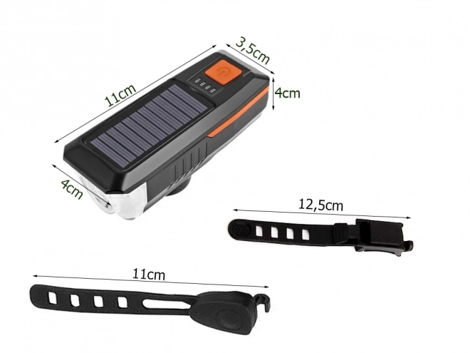 Prednje LED svjetlo za bicikl sa solarnim punjenjem i trubom