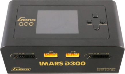 Pametna dvokanalna punjačica Gens Ace IMARS D300 G‑Tech AC/DC 300 W / 700 W – crna