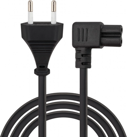 Savio CL-186 naponski kabel 2-pinski C7, kutni, 5 m