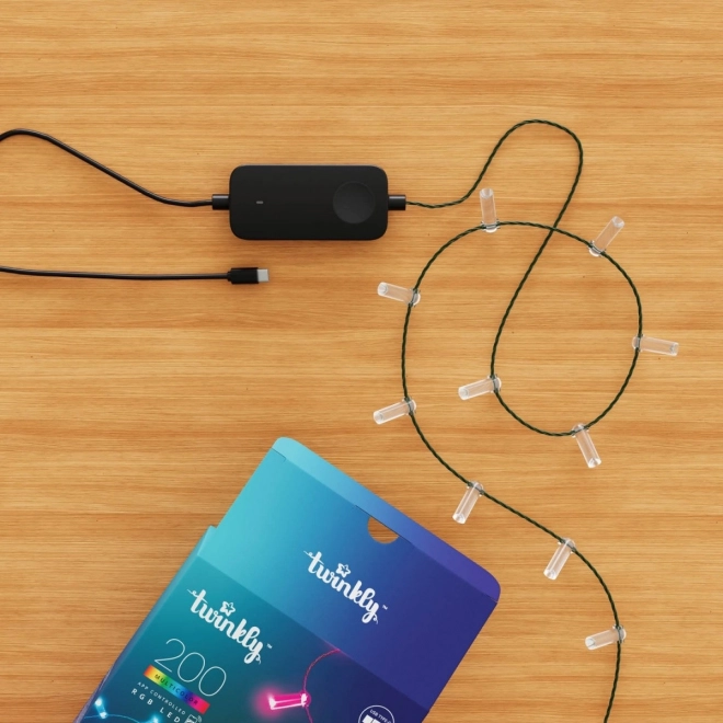 Lanac pametnih dekorativnih svjetla USB-C (Bomboni) 100 LED RGB, svjećice, zeleni kabel, 6 m