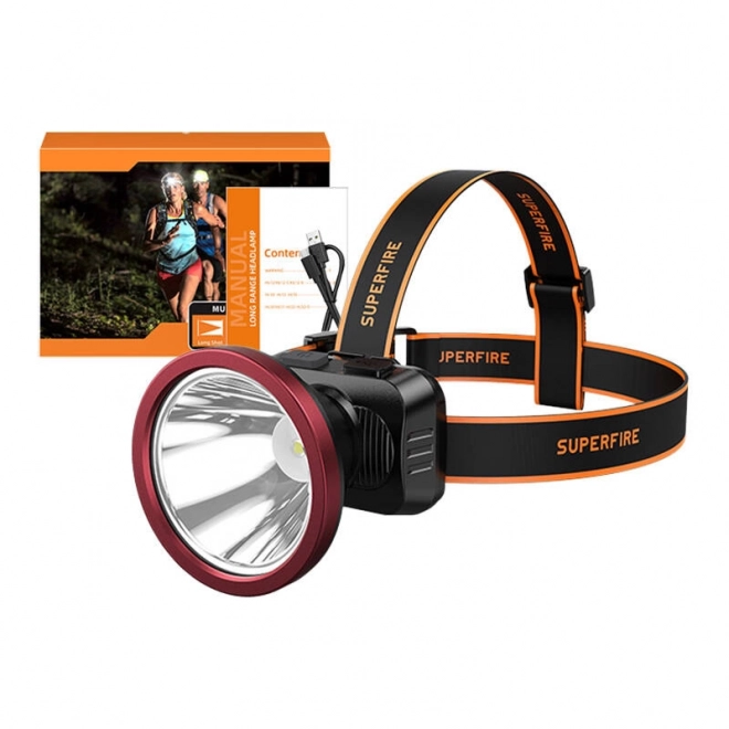 Naglavna lampa Supfire HL52 s USB punjenjem, 200 lm