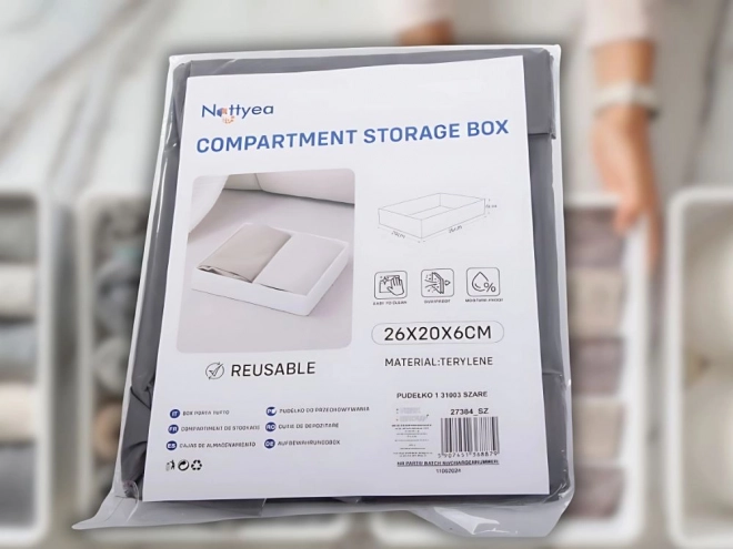 Organizator za odjeću u ladicu ormara sive boje