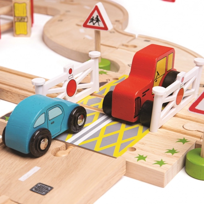 Bigjigs Rail Drvena vlakička sa seoskim putem 80 dijelova
