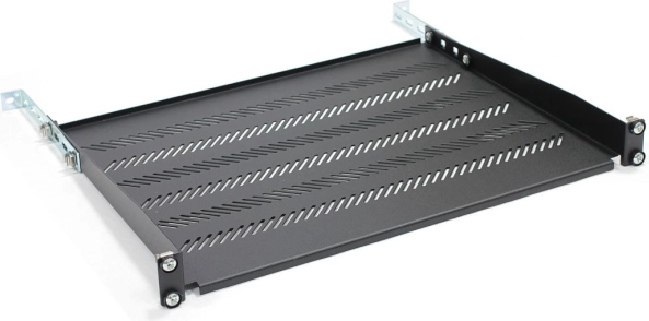 Podesiva perforirana polica za 19" rack 1U, 483 × 350 mm, crna