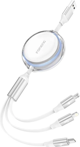 Foneng X113 kabel 3 u 1, 1,1 m, bijeli