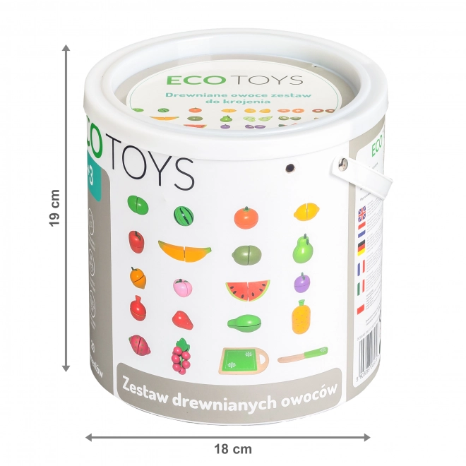 Drveno voće za rezanje, 20 komada ECOTOYS