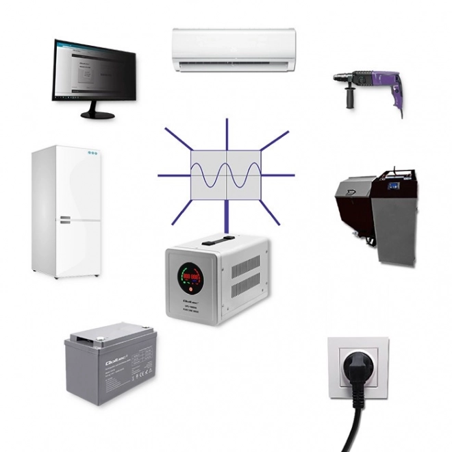 Rezervno napajanje Qoltec Pure Sine Wave UPS 1000VA