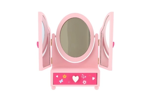Ogledalo kutijica za nakit Princess, 3-dijelnica sa ladicom drvo 16x25x8cm u kutiji