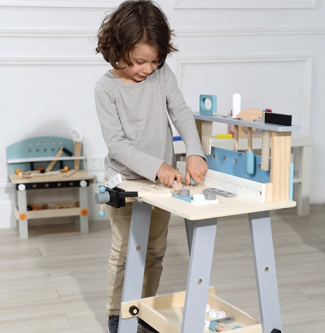 Drveni stol za radionicu s alatom 32 elementa Ecotoys