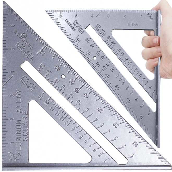 Aluminijski kutnik s graviranim oznakama 180 mm