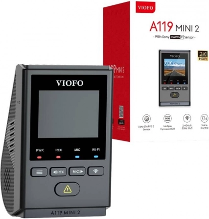 Auto kamera Viofo A119 Mini 2 s 2K razlučivošću, WiFi i GPS-om